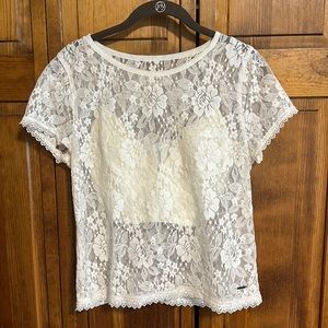 Abercrombie & Fitch white lace shirt